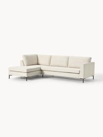 Ecksofa Luna, Bezug: 100 % Polyester Der strap, Gestell: Massives Buchenholz, Schi, Füße: Metall, galvanisiert Das , Webstoff Off White, B 280 x T 184 cm, Eckteil rechts