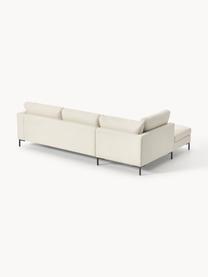 Ecksofa Luna, Bezug: 100 % Polyester Der strap, Gestell: Massives Buchenholz, Schi, Webstoff Off White, B 280 x T 184 cm, Eckteil rechts