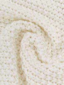 Strickdecke Molly mit Pompoms, 100% Baumwolle, Off White, B 130 x L 170 cm