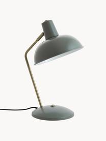 Lampe de bureau rétro Hood, Vert, laiton, larg. 20 x haut. 38 cm