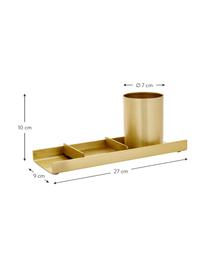 Büro-Organizer-Set Stationary, 3-tlg., Metall, Goldfarben, B 27 x H 10 cm