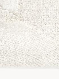 Tappeto soffice a pelo lungo con motivo in rilievo Zion, Retro: 55% poliestere, 45% coton, Bianco crema, Larg. 200 x Lung. 300 cm (taglia L)