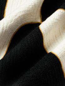 Kissenhülle Kobe mit abstraktem Muster, Vorderseite: 80 % Baumwolle, 24 % Lein, Rückseite: 100 % Baumwolle, Off White, Schwarz, Senfgelb, B 50 x L 50 cm