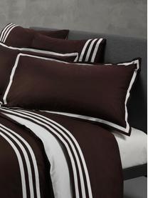 Ropa de cama Hilton, 4 pzas., 100% algodón, Marrón, blanco, Cama 180/200 cm (250 x 290 cm)