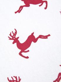 Flanell-Kissenbezug Rudolph mit Rentieren, Webart: Flanell Flanell ist ein k, Rot, Weiss, 65 x 100 cm