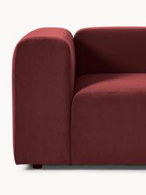 Fluwelen fauteuil Lena, Bekleding: fluweel (100% polyester) , Frame: grenenhout, multiplex, ha, Poten: kunststof, Fluweel wijnrood, B 134 x D 106 cm