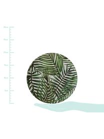 Bamboehouten ontbijtbordenset Tropical, 4-delig, 55% bamboevezels, 25% maïszetmeel, 15% melamine, Groentinten, wit, Ø 20 cm