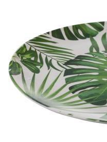 Bamboehouten ontbijtbordenset Tropical, 4-delig, 55% bamboevezels, 25% maïszetmeel, 15% melamine, Groentinten, wit, Ø 20 cm