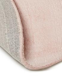 Tapis en viscose rose tissé main Jane Drop, Rose