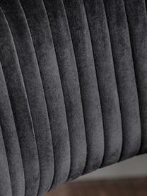 Chaise de bureau pivotante en velours Murray, hauteur ajustable, Velours noir, gris chrome, larg. 56 x prof. 52 cm