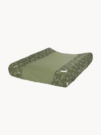 Matelas à langer en coton bio Zen, Vert foncé, blanc cassé, larg. 50 x long. 70 cm