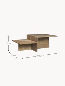 Travertinový konferenční stolek se dvěma deskami Distinct, Travertin, Hnědý travertin, Š 100 cm, H 55 cm