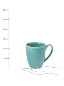 Ručne vyrobená kávová šálka z kameniny Anthia, 2 ks, Kamenina, Tyrkysová, Ø 12 x V 11 cm