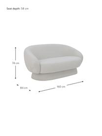 Bouclé-Sofa Ted (2-Sitzer), Bezug: Bouclé (95 % Polyester, 5, Bouclé Weiß, B 160 x T 84 cm