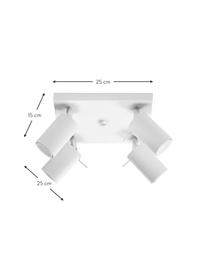 Kleiner Deckenstrahler Etna, Baldachin: Stahl, lackiert, Weiß, B 25 x H 15 cm