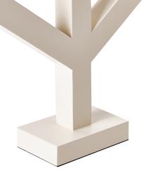 Houten raamkroonluchter Vinga met LED-kaarsen, Frame: hout, Beige, wit, B 32 cm x H 50 cm