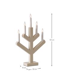 Lampe à poser en bois avec bougies LED Vinga, Beige, blanc, larg. 32 x haut. 50 cm