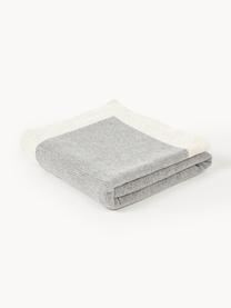 Decke Demi aus Chenille, 100 % Polyacryl, Hellgrau, Cremeweiß, B 130 x L 170 cm