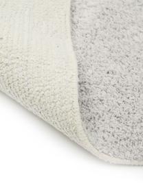 Handgetuft katoenen vloerkleed Asisa met zigzaggend patroon en franjes, Grijs- en geeltinten, B 80 x L 150 cm (maat XS)