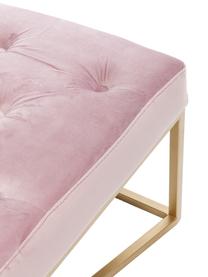 Banquette capitonnée velours rose Crossover, Rose, couleur laiton