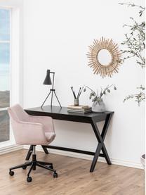 Fauteuil de bureau en velours Nora, hauteur ajustable, Velours rose, larg. 58 x prof. 58 cm