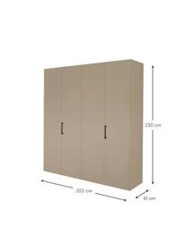 Drehtürenschrank Madison 4-türig, inkl. Montageservice, Korpus: Holzwerkstoffplatten, lac, Sandfarben, Ohne Spiegeltür, B 202 cm x H 230 cm