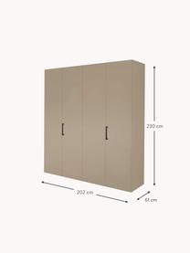 Drehtürenschrank Madison 4-türig, inkl. Montageservice, Korpus: Holzwerkstoffplatten, lac, Beige, B 202 cm x H 230 cm