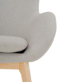 Ohrensessel Wing mit Holz-Beinen, Bezug: Polyester Der hochwertige, Beine: Massivholz mit Eschenfurn, Webstoff Grau, B 77 x T 89 cm