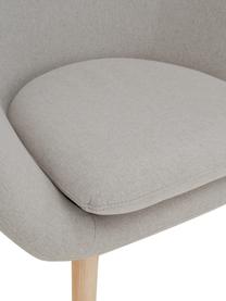 Ohrensessel Wing mit Holz-Beinen, Bezug: Polyester Der hochwertige, Beine: Massivholz mit Eschenfurn, Webstoff Grau, B 77 x T 89 cm