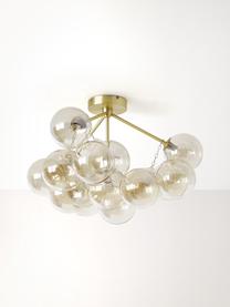 Plafón con pantallas esfericas Bubbles, Estructura: metal con pintura en polv, Dorado, Ø 60 x Al 36 cm