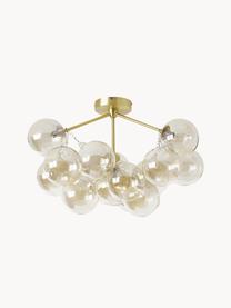 Plafón con pantallas esfericas Bubbles, Estructura: metal con pintura en polv, Dorado, Ø 60 x Al 36 cm