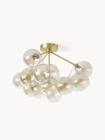 Glazen bollen plafondlamp Bubbles, Goudkleurig, Ø 60 x H 36 cm