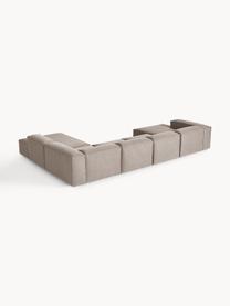 Divano angolare componibile Lennon, Rivestimento: 100% poliestere Con 115.0, Struttura: legno di pino massiccio, , Tessuto taupe, Larg. 418 x Prof. 269 cm, chaise lounge a sinistra