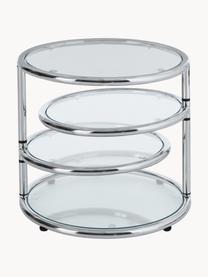 Table d'appoint ronde avec plateaux en verre Dotts, Transparent, gris chrome, Ø 40 x haut. 45 cm