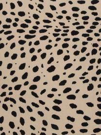 Kissenhülle Leopard mit schwarzem Keder, 100% Baumwolle, Beige, Schwarz, B 45 x L 45 cm