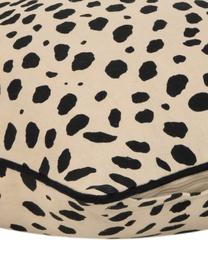Povlak na polštář s černým lemem Leopard, 100% bavlna, Béžová, černá, Š 45 cm, D 45 cm