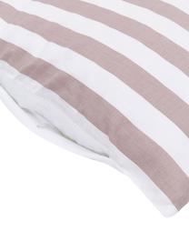 Pruhovaná bavlnená posteľná bielizeň Kathia, Staroružová, biela, 135 x 200 cm + 1 vankúš 80 x 80 cm