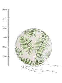 Snídaňový talíř s tropickým motivem Jade, 4 ks, Béžový, zelená