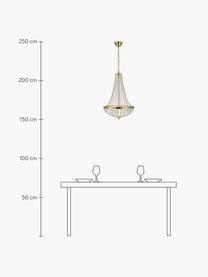 Lampadario Gränsö, Struttura: metallo ottonato, Baldacchino: metallo ottonato, Dorato, trasparente, Ø 40 x Alt. 59 cm