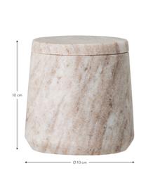 Boîte de rangement marbre Felica, Marbre, Marbre beige, Ø 10 x haut. 10 cm