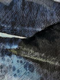 Handbeschilderd canvas print Horizonte, Lijst: hout, gecoat, Wit, zwart, blauw, B 100 x H 140 cm