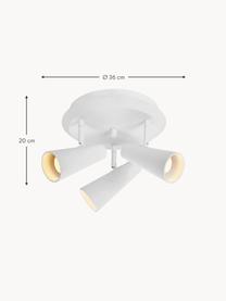 Faretti da soffitto in metallo Crest, Metallo rivestito, Bianco, Ø 36 x Alt. 20 cm