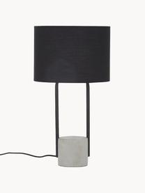 Große Tischlampe Pipero mit Betonfuß, Lampenschirm: Textil, Lampenfuß: Metall, pulverbeschichtet, Schwarz, Grau, Ø 28 x H 51 cm