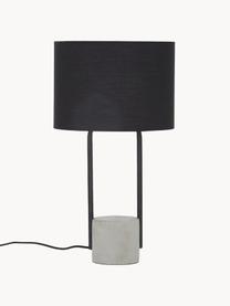 Grote tafellamp Pipero betonnen voet, Lampenkap: textiel, Lampvoet: gepoedercoat metaal, beto, Zwart, grijs, B 28 x H 51 cm