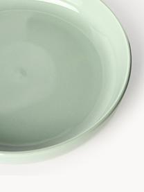Porzellan Pastateller Nessa, 4 Stück, Hochwertiges Hartporzellan, Salbeigrün, glänzend, Ø 21 cm