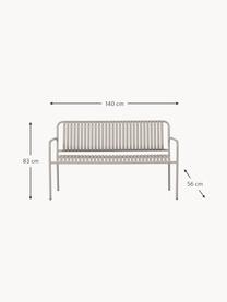 Gartenbank Fabia, Aluminium, Hellgrau, B 140 x T 56 cm