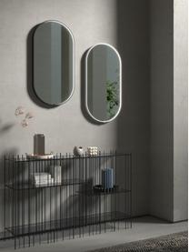 Ovaler Wandspiegel Avior mit LED-Beleuchtung, Rahmen: Aluminium, beschichtet, Spiegelfläche: Spiegelglas, Weiss, B 45 x H 90 cm