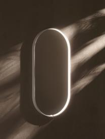 Ovaler Wandspiegel Avior mit LED-Beleuchtung, Rahmen: Aluminium, beschichtet, Spiegelfläche: Spiegelglas, Weiß, B 45 x H 90 cm