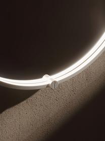 Specchio ovale da parete con illuminazione a LED Avior, Cornice: alluminio rivestito, Superficie dello specchio: vetro a specchio, Bianco, Larg. 45 x Alt. 90 cm