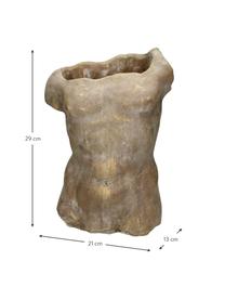 Grote plantenpot Torso van beton, Beton, Goudkleurig, B 21 x H 29 cm